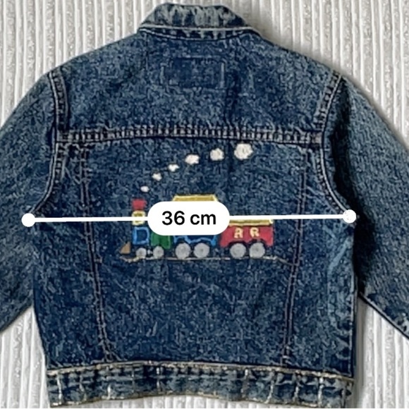 Vintage Little Levis Denim Jean Jacket Orange Tab Acid Wash Kids - Picture 5 of 9